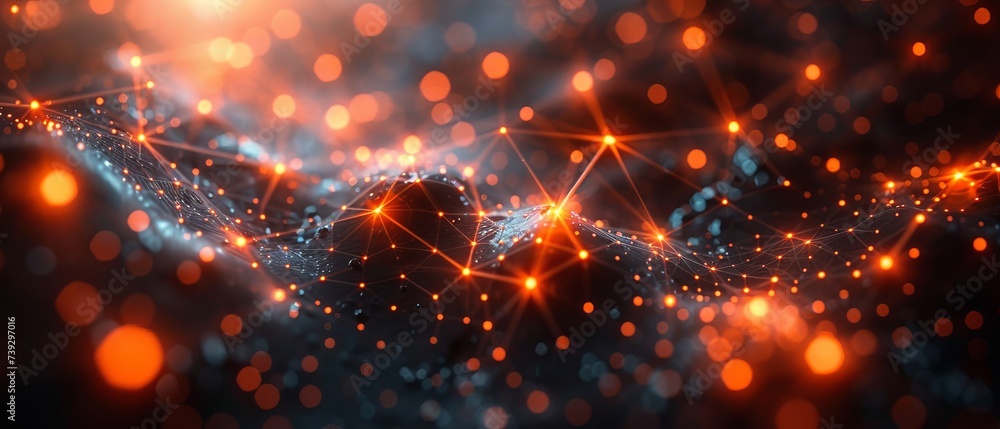 Poster illustration of an abstract technology network background