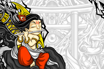 Krishna vector illustration