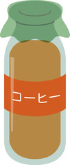 瓶に入ったコーヒー牛乳のイラスト