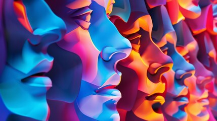 An abstract representation of human emotions through shapes and colors