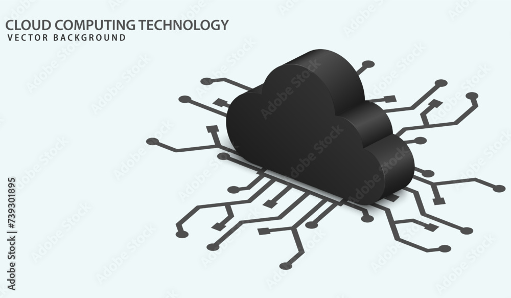 Aufkleber Isometric cloud technology and networking concept. Digital service or app with data transferring. Network datum servers, hosting server, database synchronize technology. Vector illustration