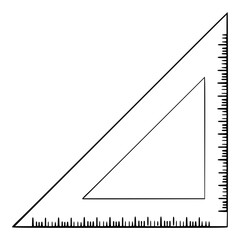 set square ruler illustration hand drawn isolated vector	