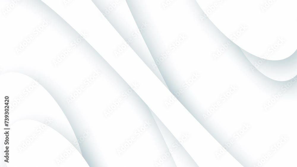 Aufkleber 4k light grey abstract moving lines with soft shadow. background animation.