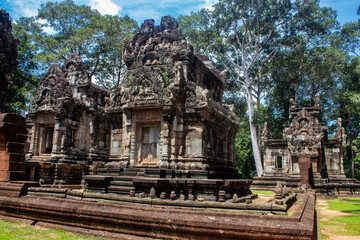 Fototapeta na wymiar Chau Say Tevoda is a temple at Angkor, Cambodia. Built in the mid-12th century, it is a Hindu temple in the Angkor Wat period. 