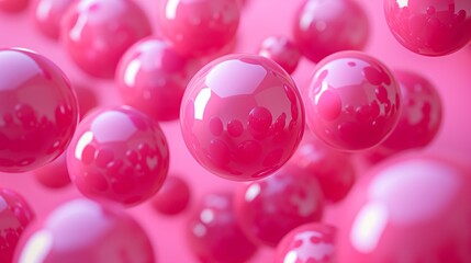 Pink balls, 3d pink balls background.