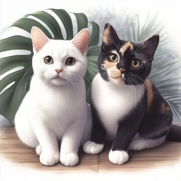 two cats and a Montserat