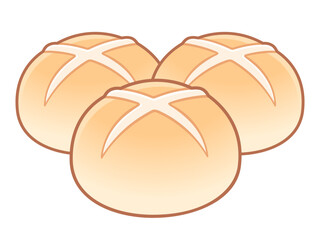 Hot cross buns cartoon illustration