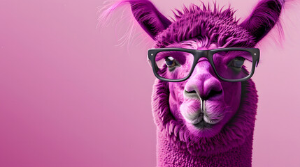 Lame's Portrait in Glasses in front of Pink Background