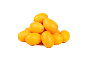 Heap of ripe fruit kumquat isolate