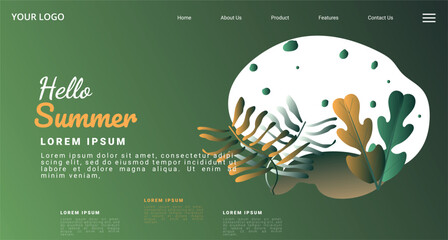 Gradient modern design concept. Landing page template . Modern Floral vector illustration concept for business web page, website and mobile website. Vector illustration