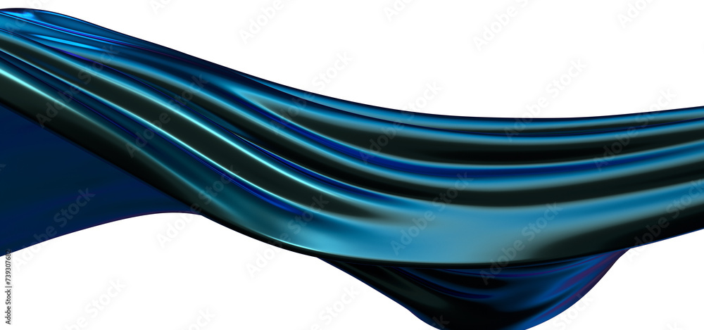 Poster SoothFlowing Rhythms: Abstract 3D Blue Wave Illustration with Harmonious Movementsing Curves: Abstract 3D Blue Wave Illustration for Relaxing Visual Experiences
