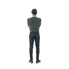 Full body photo of a black man rear view. Full body photo PNG with transparent background precisely...