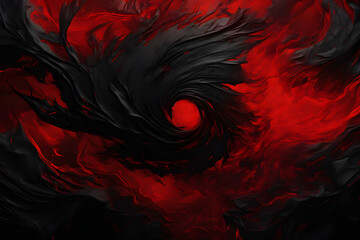 Abstract dark scary black and red composition in the form of waves, futuristic background. created...