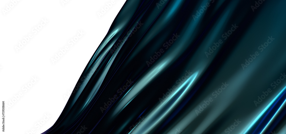 Poster Abstract blue waves background.3d Rendering.