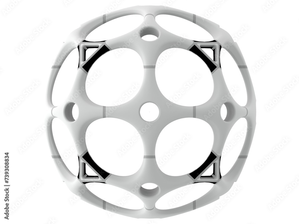 Poster wireframe shape geometric holes pattern ball 3d print model