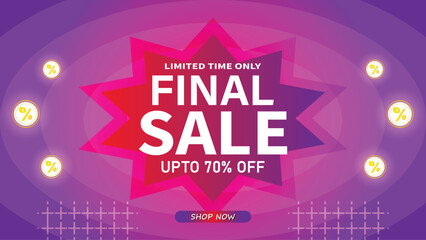 Sale banner template design . Super Sale, end of season special offer banner. vector illustration.