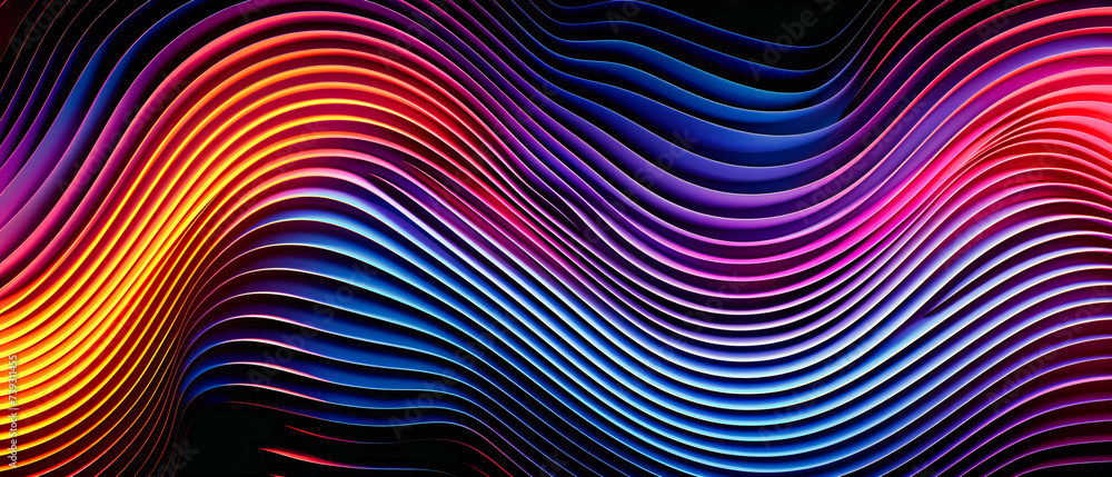 Poster vibrant waves in a digital sea, an abstract design where technology and art collide in a symphony of