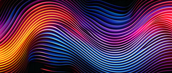 Vibrant waves in a digital sea, an abstract design where technology and art collide in a symphony of colors and patterns