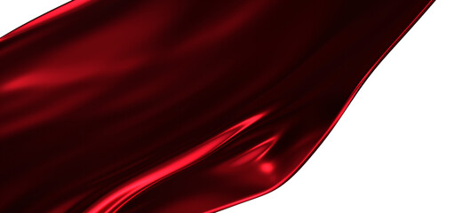 3d render of abstract red cloth falling.