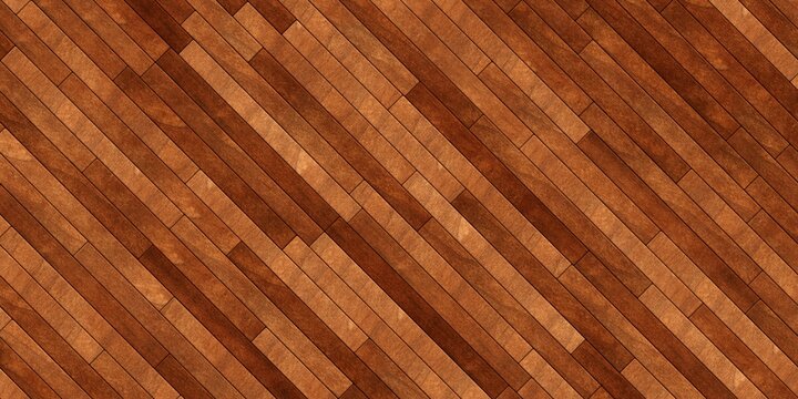 Close up of diagonal wooden long thin rectangle blocks surface background texture or hardwood wallpaper template, flat lay