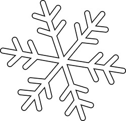 Snowflake winter icon of black isolated silhouette on transparent background. Line snow vectors, nice element for Christmas banner, cards. New year ornament for app or web design.