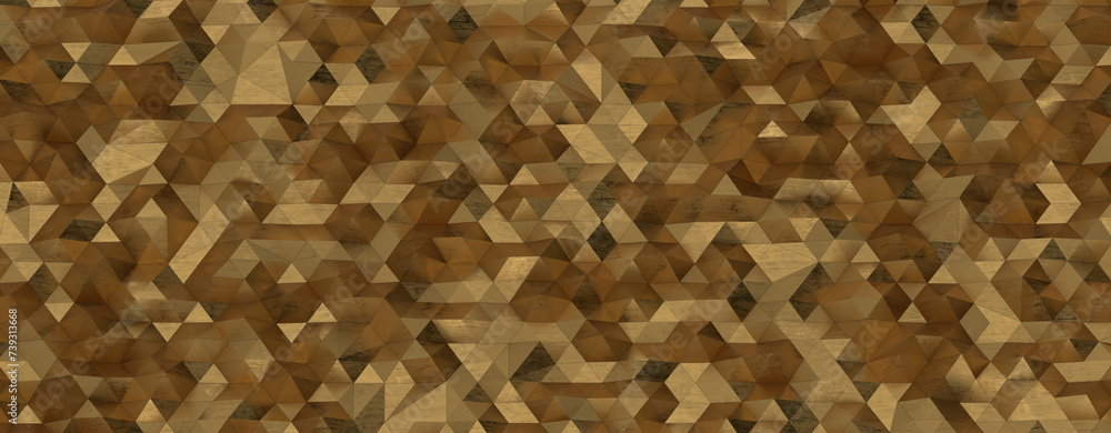 Poster abstract gold polygon background on texture