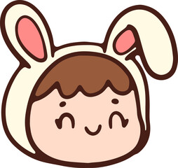 easter cute bunny child spring and summer flowers illustration