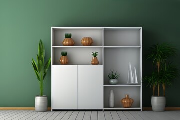 room with plants and a shelf with plants on it