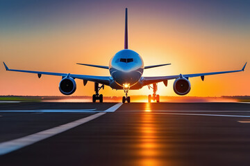 Obraz premium Large Jetliner on Airport Runway
