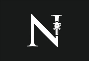 Low firm logo with latter N vector template, Justice logo, Equality, judgement logo vector illustration