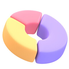 Business pie chart icon in 3d render
