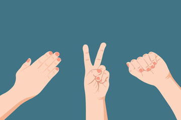 vector illustration Rock paper scissors.