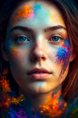 portrait of a woman with a painted face