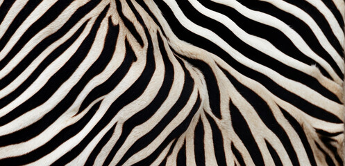 Trendy zebra skin pattern background . Animal fur, texture background for Fabric design, wrapping paper, textile and wallpaper, extra wide
