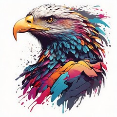 American  eagle with background for t-shirt design 