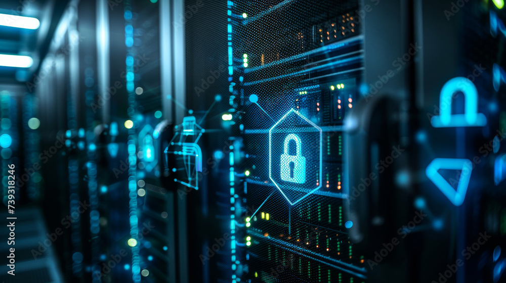 Poster server racks with security interface, data protection and network safety