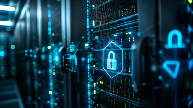 server racks with security interface, data protection and network safety