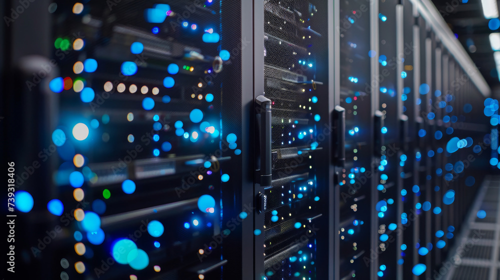 Poster server racks with security interface, data protection and network safety