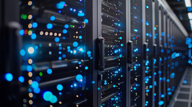 server racks with security interface, data protection and network safety