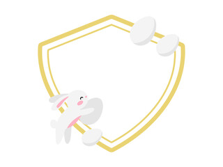 Easter Frame Eggs and Bunny Background
