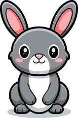 Obraz premium Cute easter Bunny Cartoon, vector illustration, isolated. 