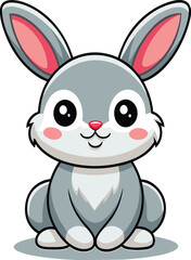Obraz premium Cute easter Bunny Cartoon, vector illustration, isolated. 