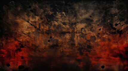 Vibrant and dynamic abstract grunge texture background with bold black and striking red elements
