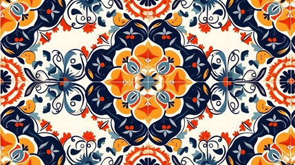 Spanish Serenade: Vibrant Tiles Background, Hand Edited Generative AI