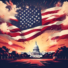 Happy 4th of July Independence Day Background American independence day