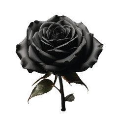 black rose isolated on white