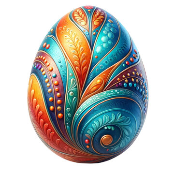 3D Easter egg designed for Easter Sunday,3D rendering png , isolated on a transparent background.