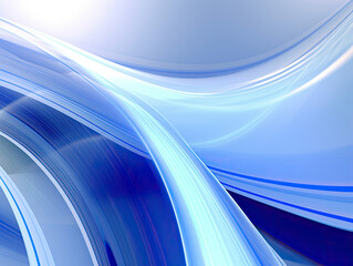 Blue and White Abstract Background With Curves