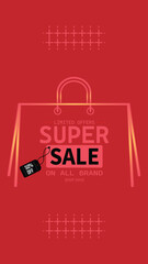 Sale banner template design . Super Sale, end of season special offer banner. vector illustration.