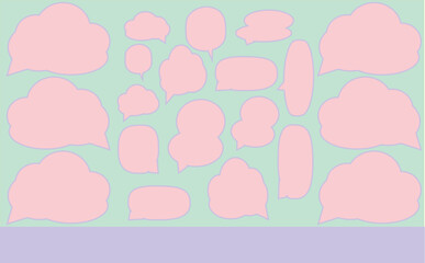 ピンク色の吹き出しセット